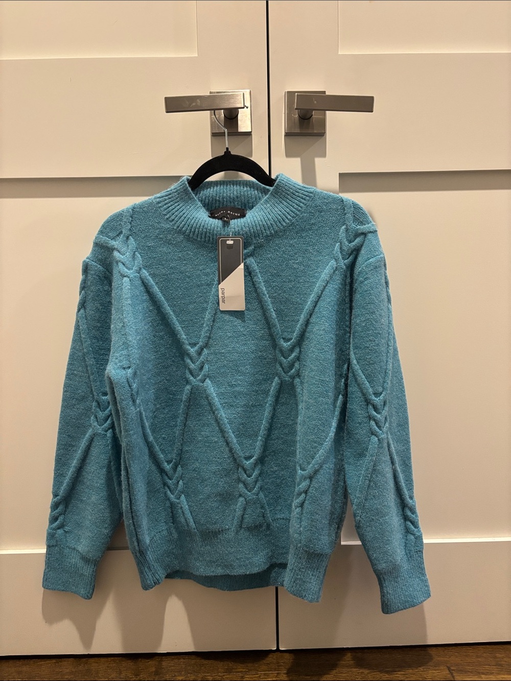 Women's Light Blue Cable Knit